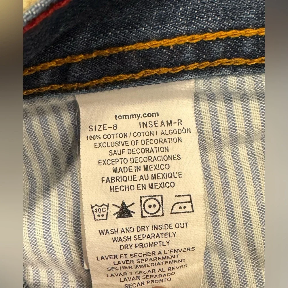 Tommy Hilfiger Jeans Straight Leg Mid Rise 100% Cotton Denim Women's Size 8R